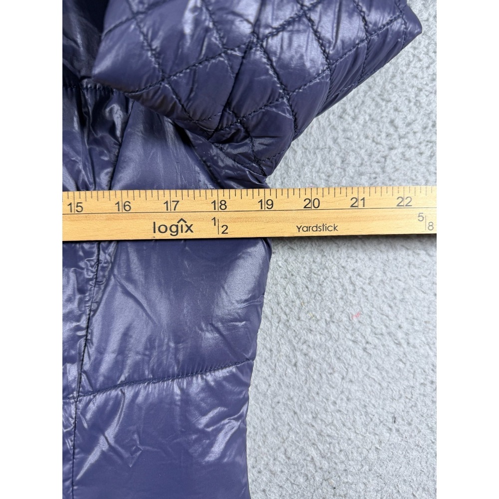 Lauren Ralph Lauren Lightweight Puffer Jacket Quilted sleeves Womens L Navy Blue - Picture 2 of 8